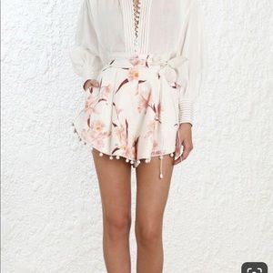 Stunning Zimmermann Corsage bauble ivory shorts
